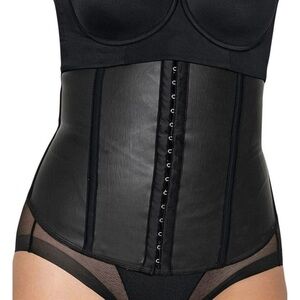 New Leonisa Instantly Slimmer Latex Waist Cincher Black 31657